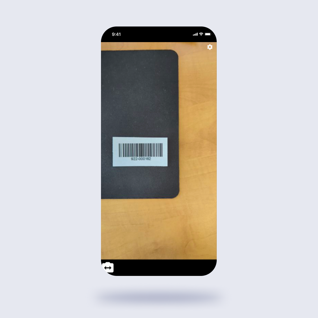 camera viewfinder pointing at a barcode