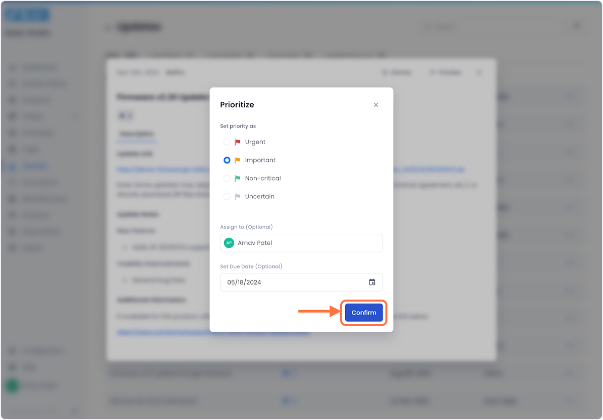 When you're satisfied with your changes, click confirm to complete the process.