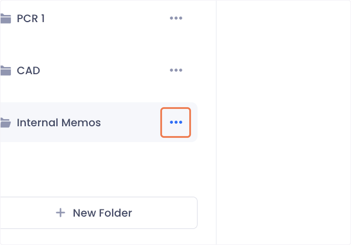 Click on the overflow menu next to the folder you want to edit.