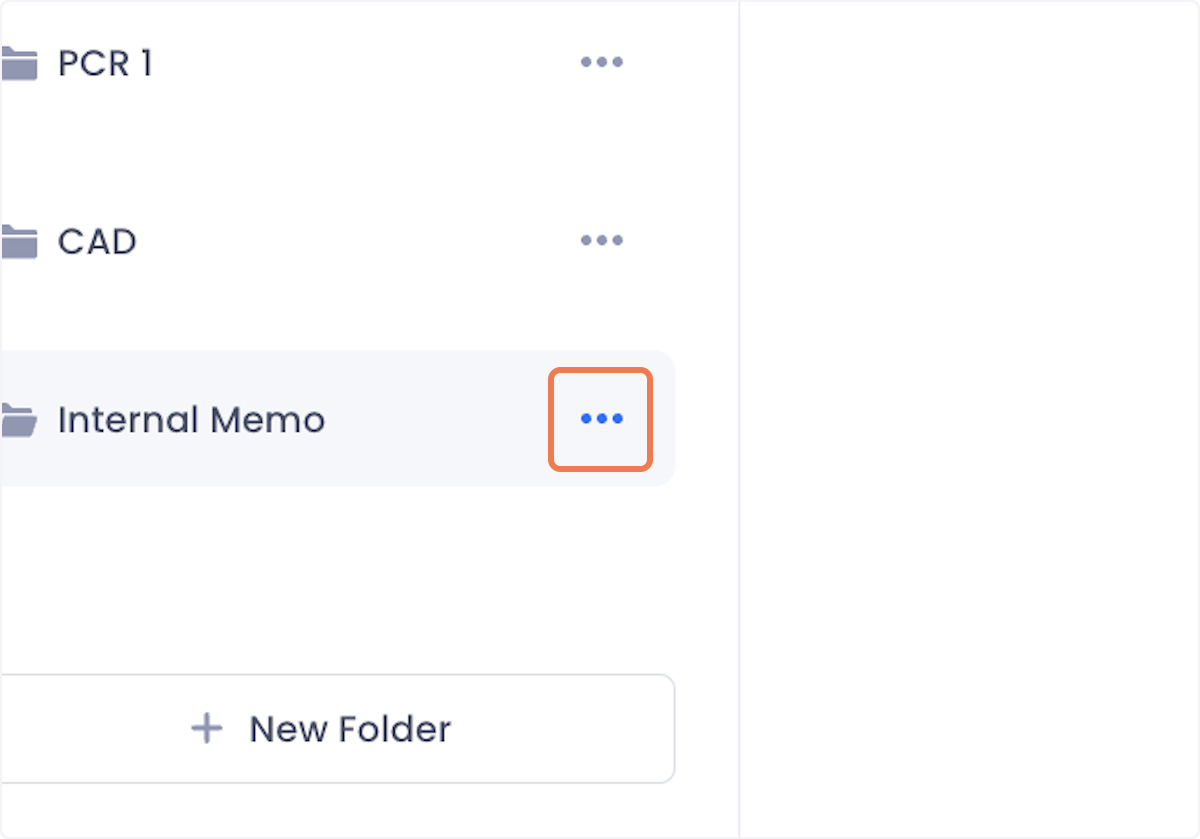 Click on the overflow menu next to the folder you want to delete.