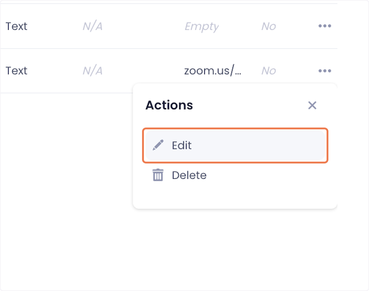 Click on Edit in the Actions dropdown.