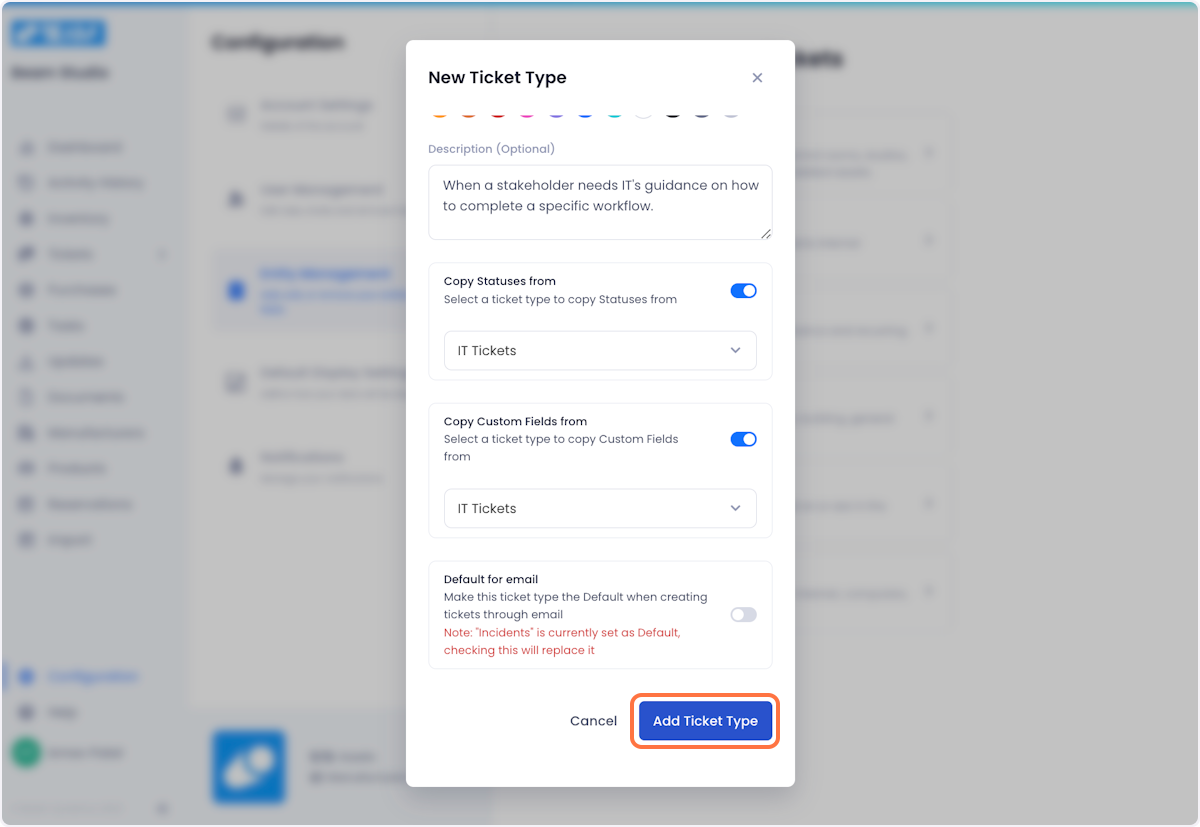 When you're satisfied with how your tickets are setup, click Add Ticket Type to complete the creation process.